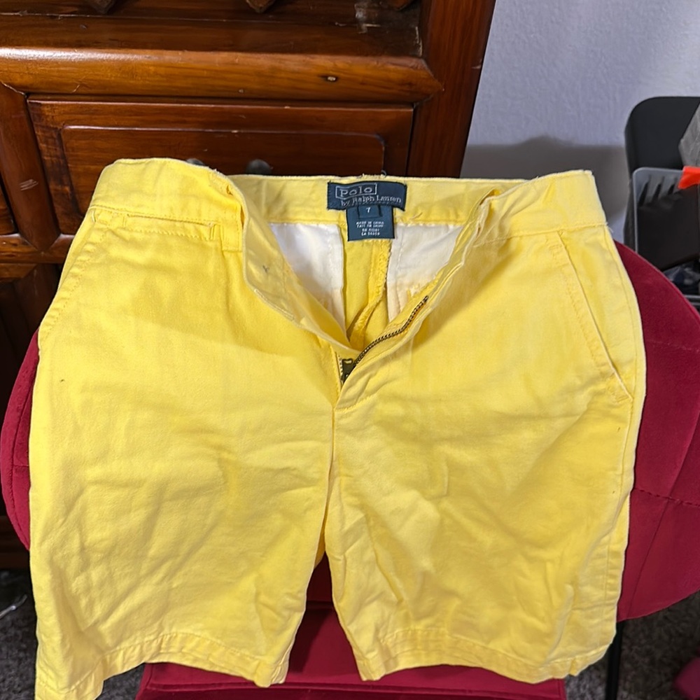 Polo by Ralph Lauren Yellow Flat Front Shorts